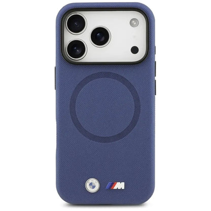 BMW M FW Metal Logo MagSafe dėklas iPhone 17 Pro Max (tamsiai mėlynas)