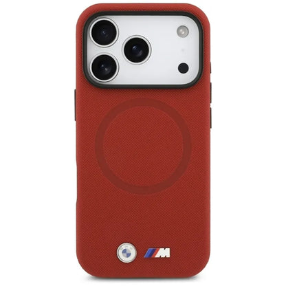 BMW M FW Metalinis Logo MagSafe dėklas, skirtas iPhone 17 Pro (raudonas)