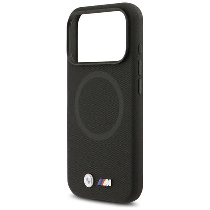 BMW M FW metalinis logotipas MagSafe - dėklas iPhone 17 Pro (juodas)