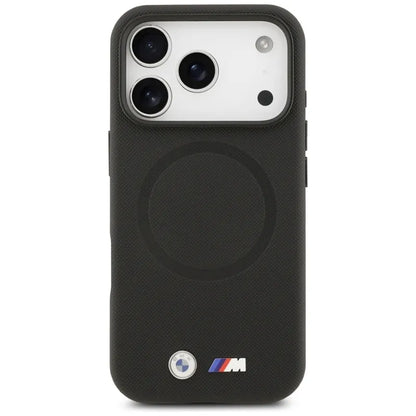 BMW M FW metalinis logotipas MagSafe - dėklas iPhone 17 Pro (juodas)