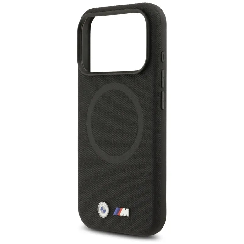 BMW M FW Metalinis Logotipas MagSafe - dėklas iPhone 17 Pro Max (juodas)