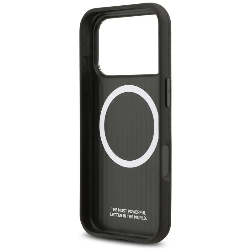 BMW M FW Metalinis Logotipas MagSafe - dėklas iPhone 17 Pro Max (juodas)