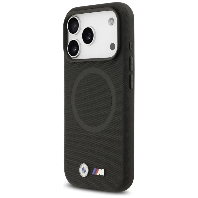 BMW M FW Metalinis Logotipas MagSafe - dėklas iPhone 17 Pro Max (juodas)