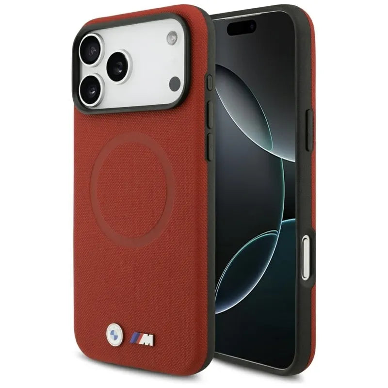 BMW M FW Metalinis Logotipas MagSafe - Dėklas iPhone 17 Pro Max (raudonas)