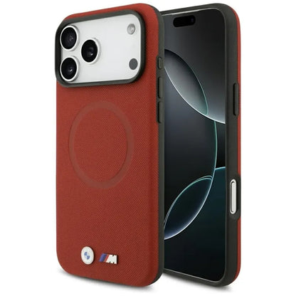 BMW M FW Metalinis Logotipas MagSafe - Dėklas iPhone 17 Pro Max (raudonas)