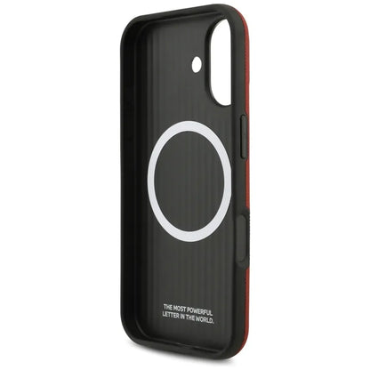 BMW M FW Metalinis Logotipas MagSafe dėklas iPhone 17 (raudonas)