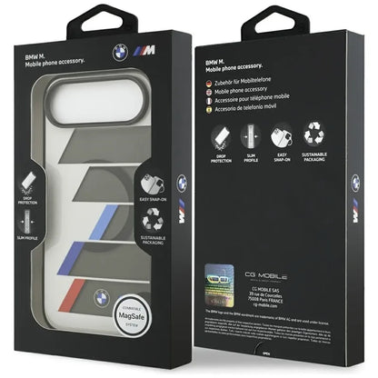 BMW M IML Metal Buttons Trispalvės Linijos MagSafe dėklas iPhone Air (antracito)