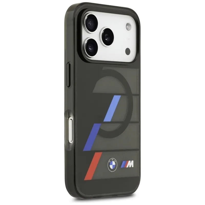 BMW M IML Metal Mygtukai Trijų Spalvų Linijos MagSafe dėklas iPhone 17 Pro (juodas)