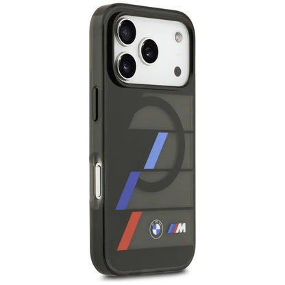 BMW M IML Metal Mygtukai Trijų Spalvų Linijos MagSafe dėklas iPhone 17 Pro (juodas)
