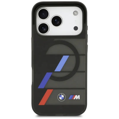 BMW M IML Metal Mygtukai Trijų Spalvų Linijos MagSafe dėklas iPhone 17 Pro (juodas)