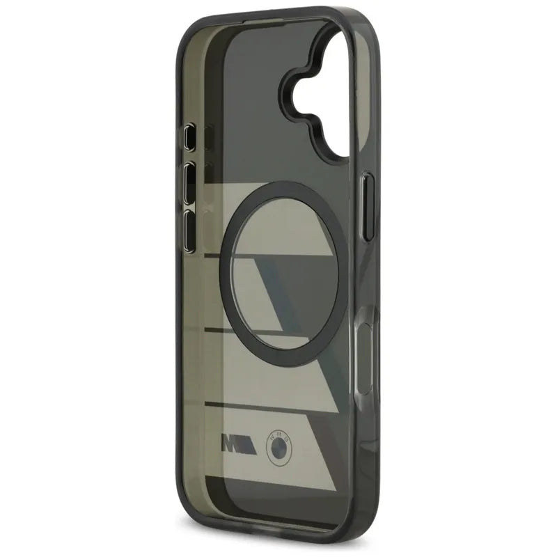 BMW M IML Metal Mygtukai Trispalvės Linijos MagSafe - Dėklas iPhone 17 (antracitas)