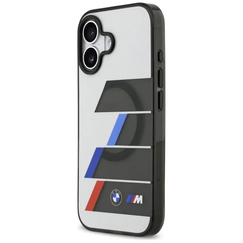 BMW M IML Metal Mygtukai Trispalvės Linijos MagSafe - Dėklas iPhone 17 (antracitas)