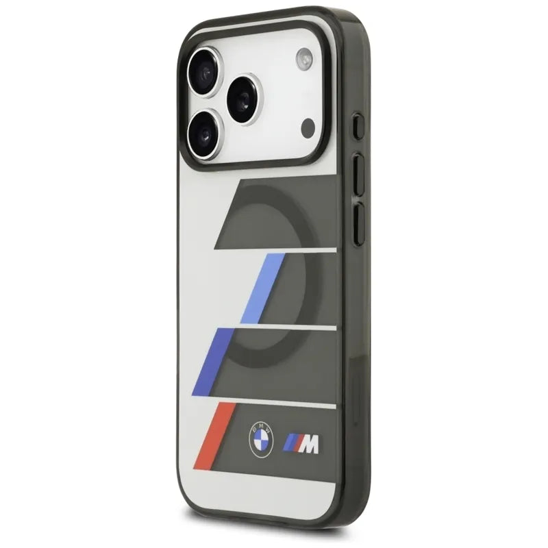 BMW M IML Metal Mygtukai Trispalvės Linijos MagSafe - dėklas iPhone 17 Pro (antracito)