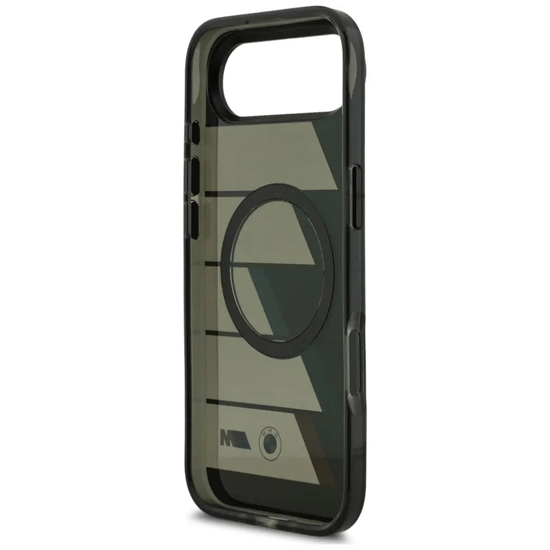BMW M IML metaliniai mygtukai, trys spalvos, MagSafe – iPhone Air dėklas (juodas)