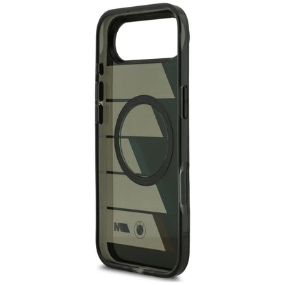 BMW M IML metaliniai mygtukai, trys spalvos, MagSafe – iPhone Air dėklas (juodas)