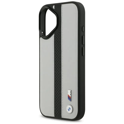 BMW M Perforated Stripe Logo MagSafe – dėklas iPhone 17 (pilkas)