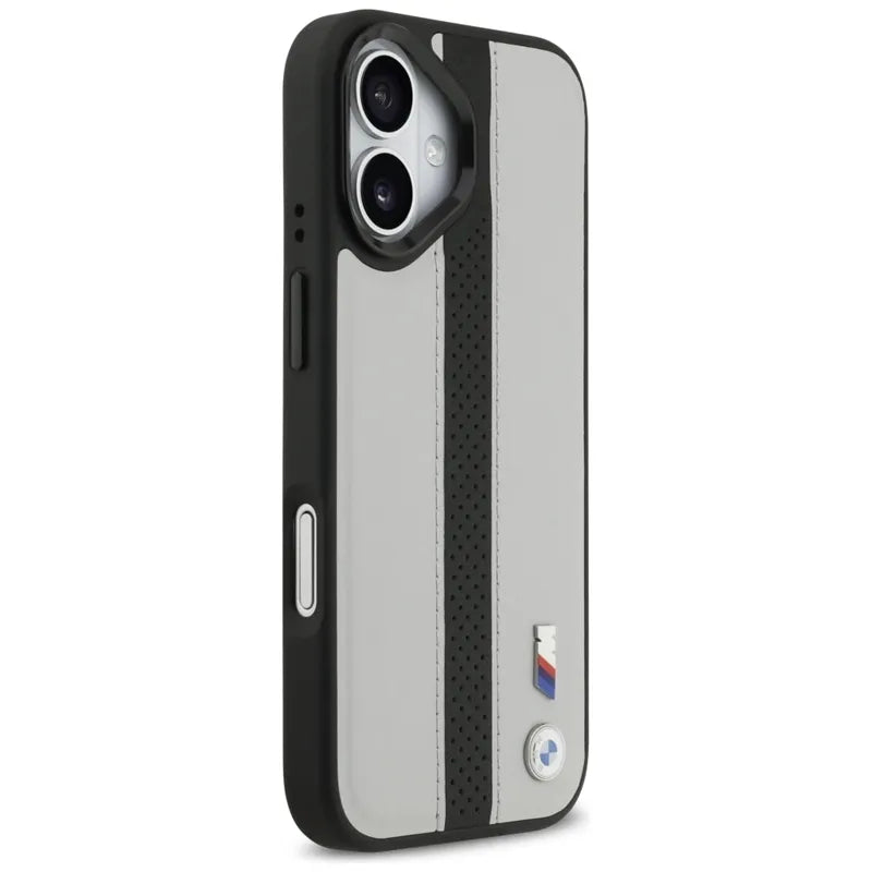 BMW M Perforated Stripe Logo MagSafe – dėklas iPhone 17 (pilkas)
