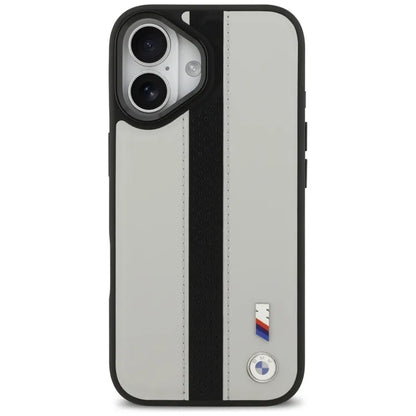 BMW M Perforated Stripe Logo MagSafe – dėklas iPhone 17 (pilkas)