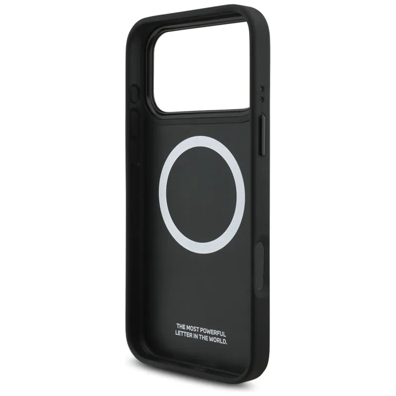 BMW M Perforated Stripe Logo MagSafe dėklas – iPhone 17 Pro Max (Raudonas)