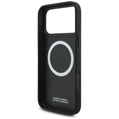 BMW M Perforated Stripe Logo MagSafe dėklas – iPhone 17 Pro Max (Raudonas)