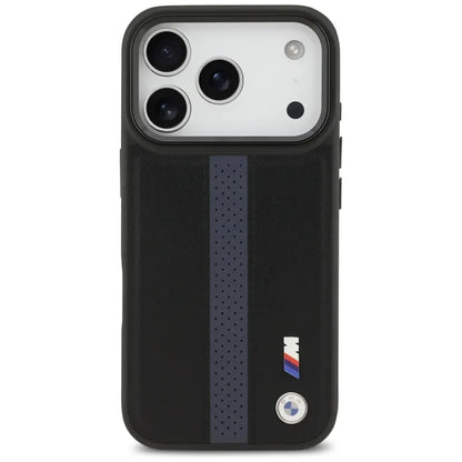 BMW M Perforated Stripe Logo MagSafe dėklas – iPhone 17 Pro (Mėlynas)