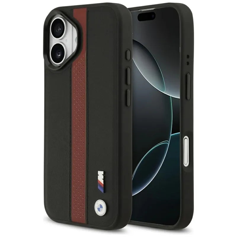 BMW M Perforated Stripe Logo MagSafe - iPhone 17 dėklas (Raudonas)