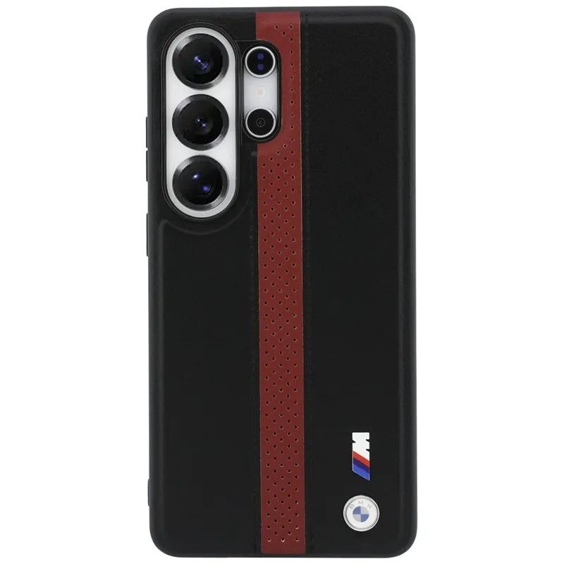 BMW M perforuota juostelės logotipo „MagSafe“ dėklas „Samsung Galaxy S26 Ultra“ (raudonas)