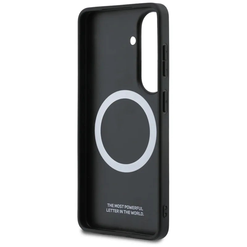 BMW M perforuota "Stripe Logo" MagSafe dėklas - Samsung Galaxy S26 (mėlynas)