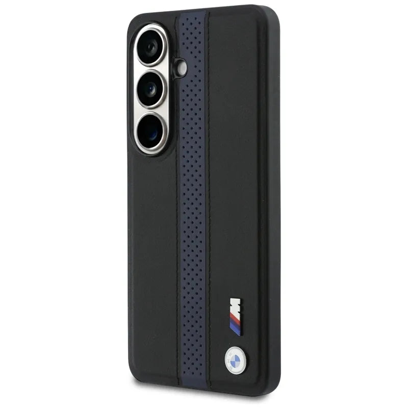 BMW M perforuota "Stripe Logo" MagSafe dėklas - Samsung Galaxy S26 (mėlynas)