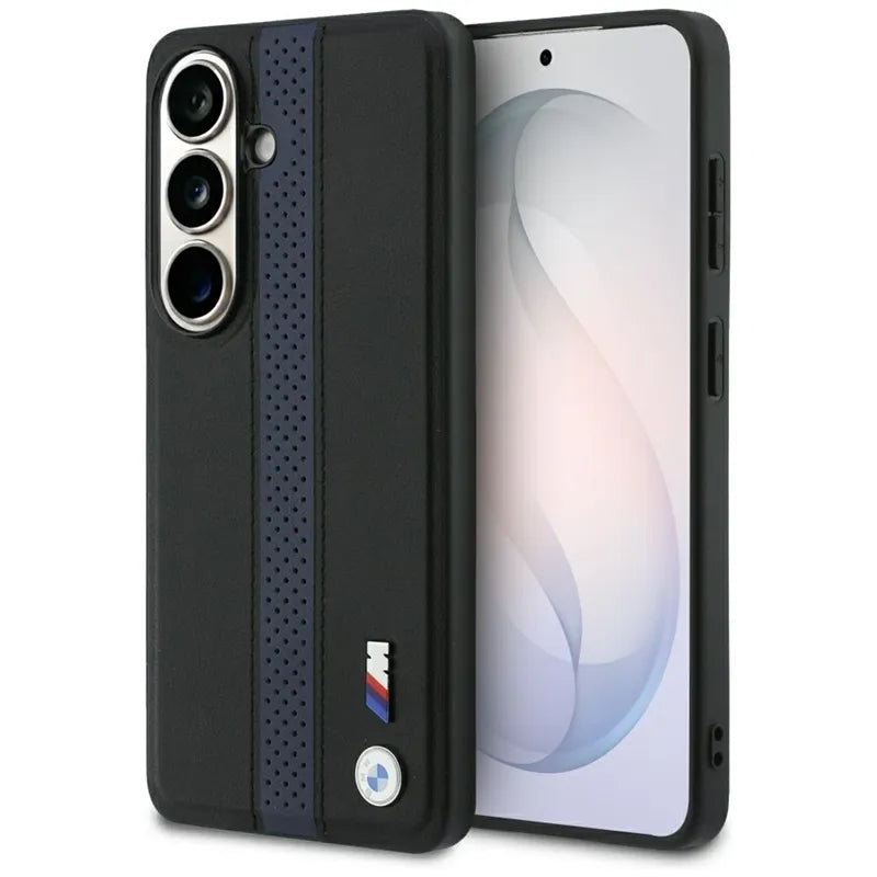 BMW M perforuota "Stripe Logo" MagSafe dėklas - Samsung Galaxy S26 (mėlynas)