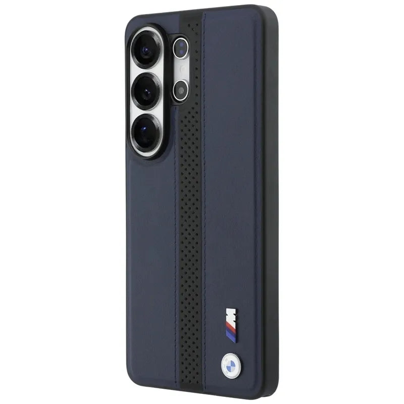 BMW M perforuota "Stripe Logo" MagSafe dėklas - Samsung Galaxy S26 Ultra (Tamsiai mėlynas)