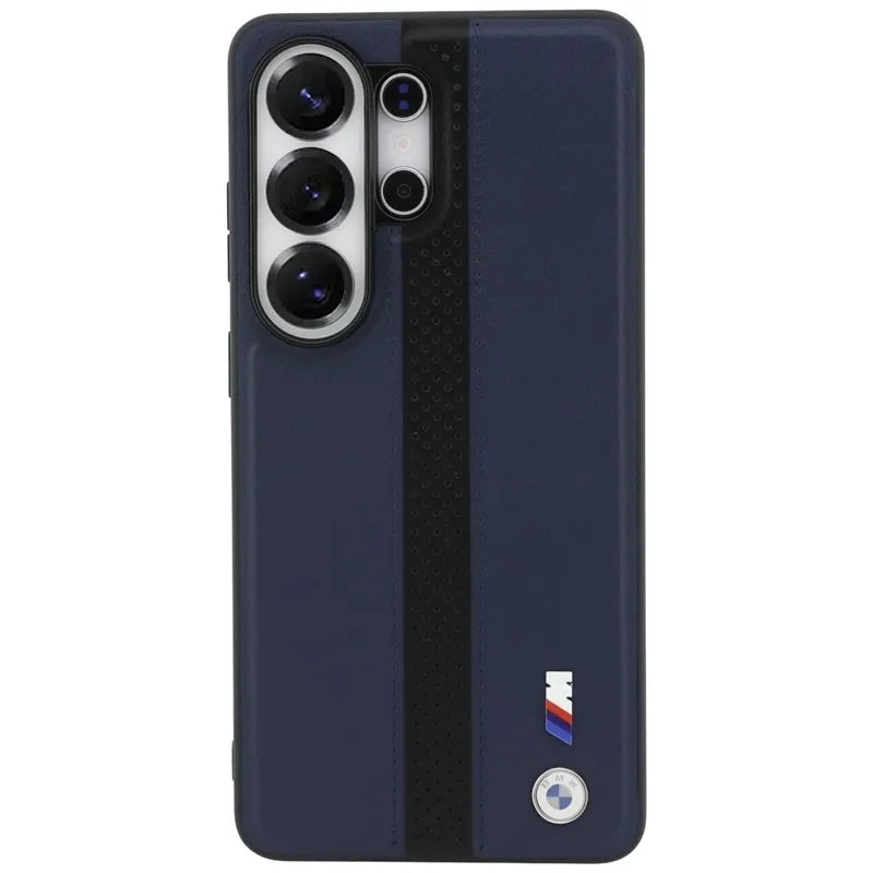 BMW M perforuota "Stripe Logo" MagSafe dėklas - Samsung Galaxy S26 Ultra (Tamsiai mėlynas)