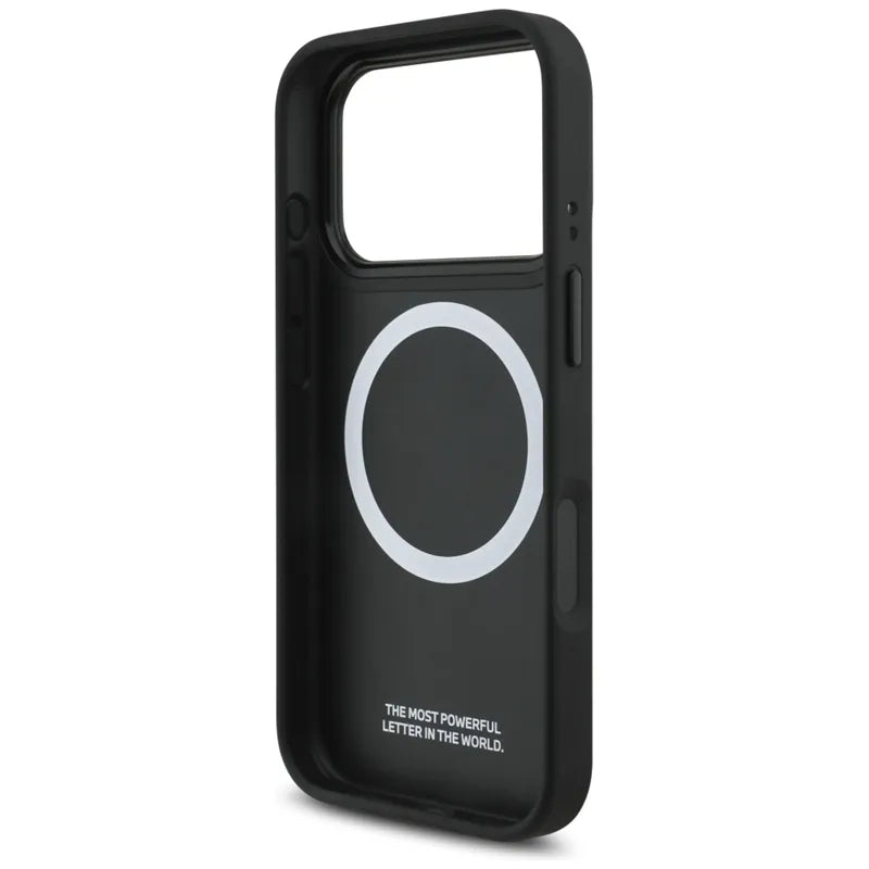 BMW M perforuotos juostelės logotipas MagSafe - iPhone 17 Pro dėklas (tamsiai mėlynas)