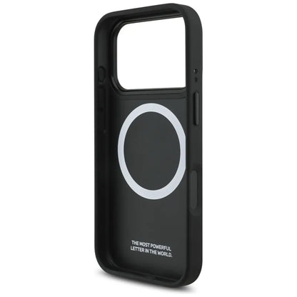 BMW M perforuotos juostelės logotipas MagSafe - iPhone 17 Pro dėklas (tamsiai mėlynas)