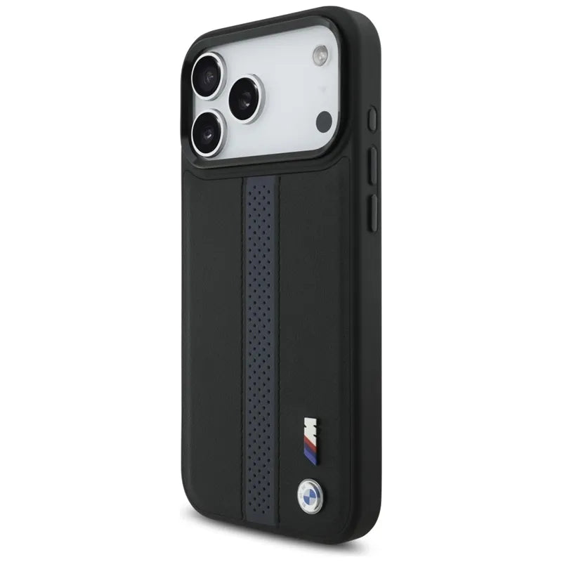 BMW M perforuotos juostelės logotipas MagSafe - iPhone 17 Pro Max dėklas (mėlynas)