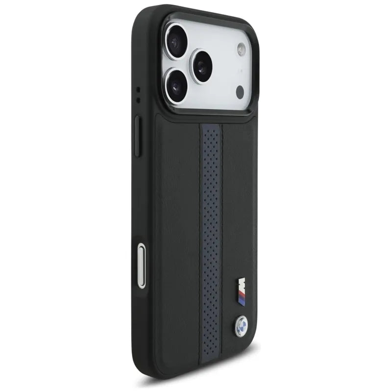 BMW M perforuotos juostelės logotipas MagSafe - iPhone 17 Pro Max dėklas (mėlynas)