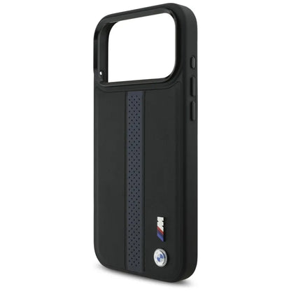 BMW M perforuotos juostelės logotipas MagSafe - iPhone 17 Pro Max dėklas (mėlynas)