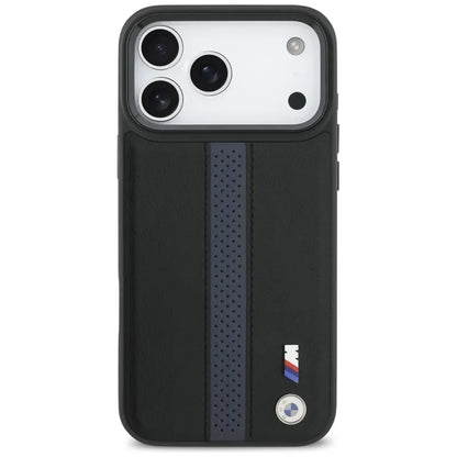 BMW M perforuotos juostelės logotipas MagSafe - iPhone 17 Pro Max dėklas (mėlynas)