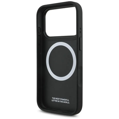 BMW M perforuotų dryžių logotipas MagSafe - iPhone 17 Pro dėklas (raudonas)