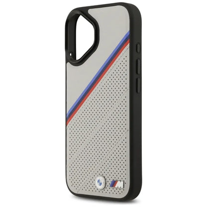 BMW M Tricolor Metal Logo MagSafe - iPhone 17 dėklas (Pilka)
