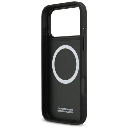 BMW M Tricolor Metalinis logotipas MagSafe - iPhone 17 Pro Max dėklas (pilkas)