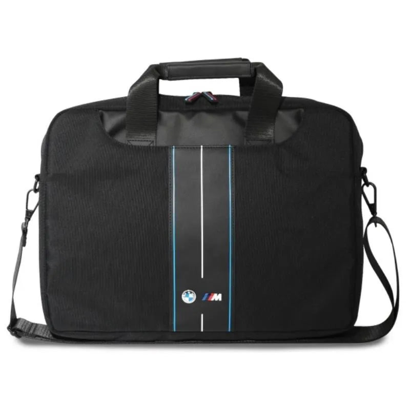 BMW Nylon Mėlyna Juosta – Nešiojamojo kompiuterio krepšys 16" (Juodas)