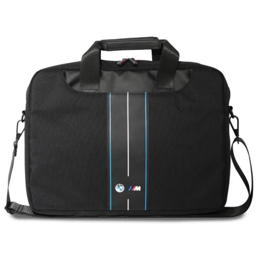 BMW Nylon Mėlyna Juosta – Nešiojamojo kompiuterio krepšys 16" (Juodas)