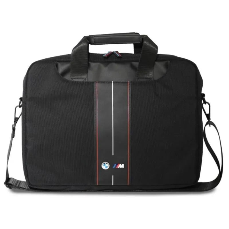 BMW Nylon Red Stripe - Nešiojamojo kompiuterio krepšys 16 colių (juodas)
