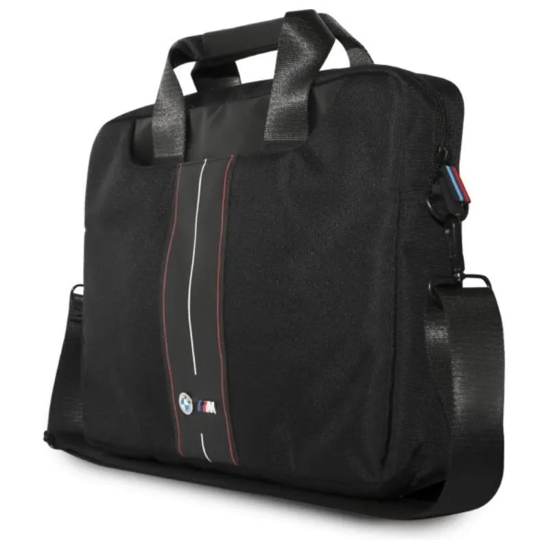 BMW Nylon Red Stripe - Nešiojamojo kompiuterio krepšys 16 colių (juodas)