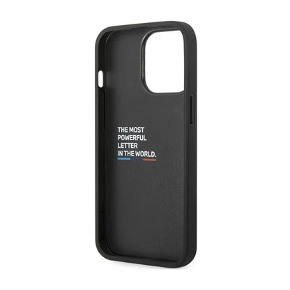 BMW od anglies pluošto ir odos "Blue Line" – dėklas, skirtas „iPhone 13 Pro“ (juodas)