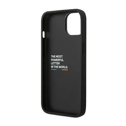 BMW od anglies pluošto, mėlyna linija – dėklas, skirtas „iPhone 14 Plus“ (juodos spalvos)