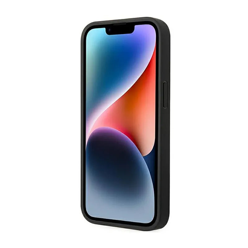 BMW od anglies pluošto, mėlyna linija – dėklas, skirtas „iPhone 14 Plus“ (juodos spalvos)