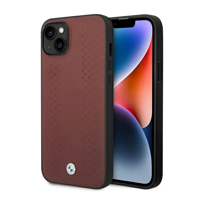 BMW od deimanto rašto odos – dėklas iPhone 14 (Burgundijos)