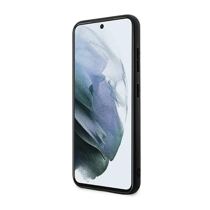 BMW od natūralios odos dėklas su tekstūra ir juosta - Samsung Galaxy S23 (juodas)